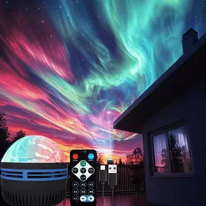 Aurora Starry Sky Projector Light, 1 Count USB Powered RGB Night Light Projector, Home Ambient Light with Remote Control, Suitable for Bedroom and Living Room Decoration, Audio, Home Video Projector, Starlight Projector, Planetarium Star Projector