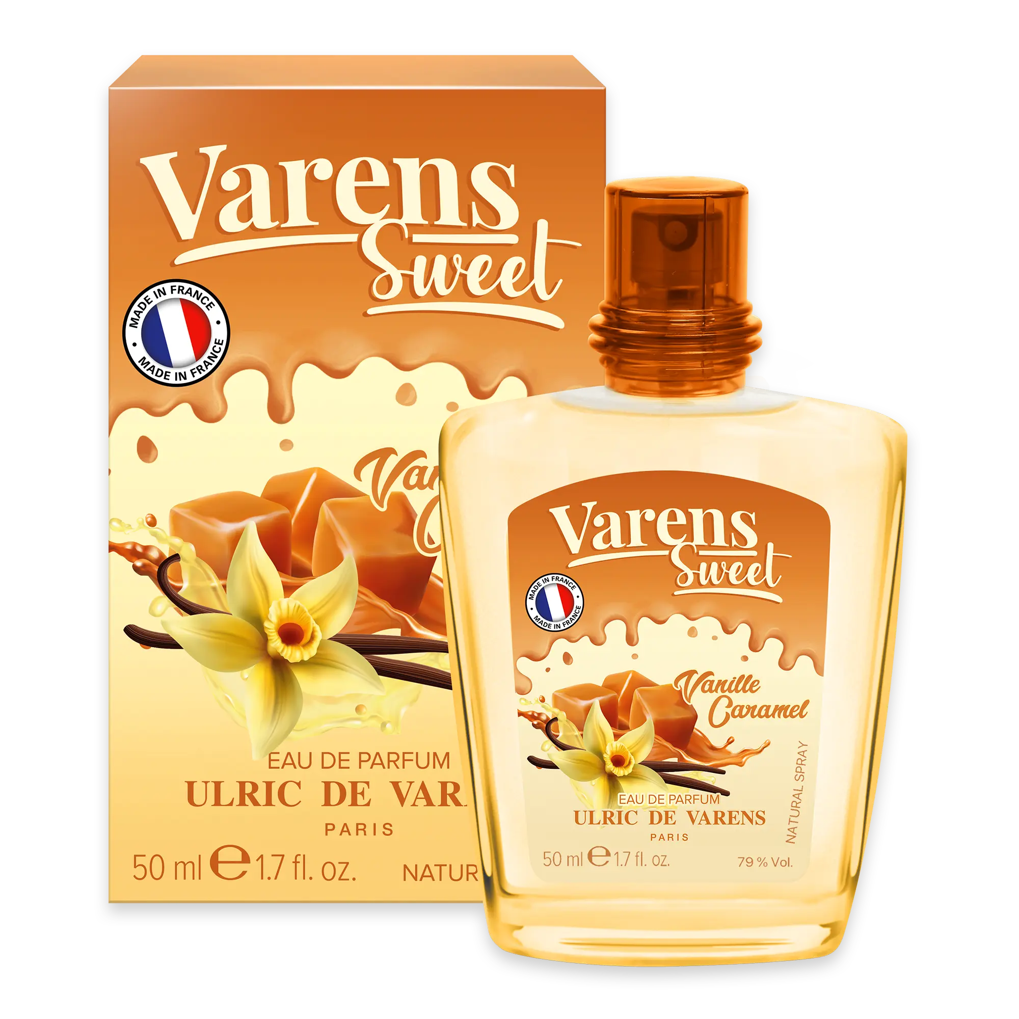 Ulric de Varens Sweet VANILLE CARAMEL Eau De Parfum for Women 1.7 Fl Oz - Notes of Vanilla, Coconut, Brown Sugar, Toffee