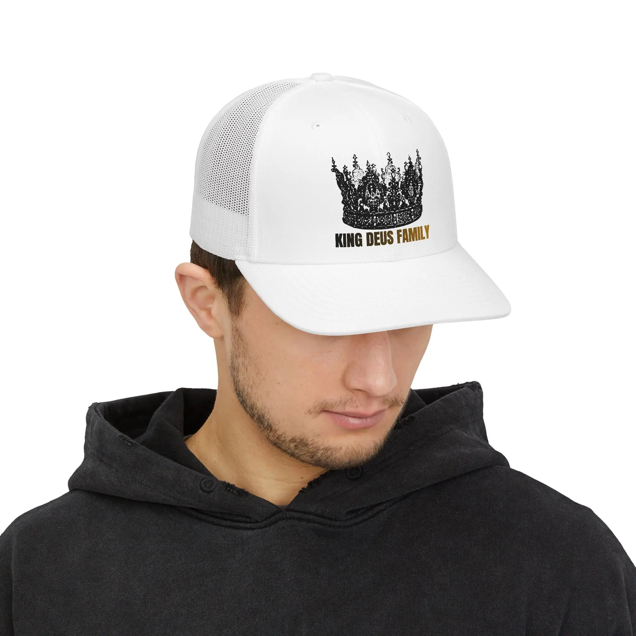 King Deus Family Crown Trucker Cap-Classic Mesh Snapback Hat