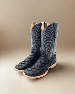 MATTE BLACK PIRARUC U | MEN'S COWBOY BOOTS