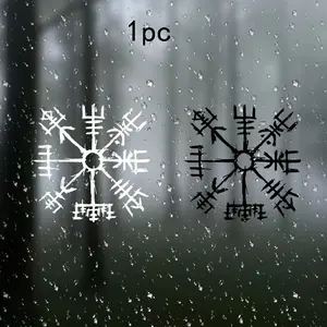 Viking Compass Vinyl Sticker V10 Vegvisir Celtic Norse Mythology Cut Decal, Car Door Window Laptop Luggage Furniture Bumper Stickers