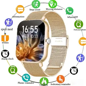 1.83 Inch Full Touch Screen Smartwatch for Fitness, Wireless Call & Message Alerts, Sports Modes, Music Playback, Bluetooth-compatible, Fits Android & iPhone