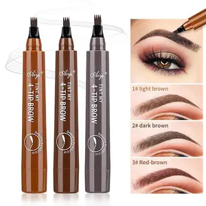 5-Color 4-Tip Eyebrow Pen Set | Waterproof All-Day Wear  Natural Hair-Like Brows for Beginners & Pros