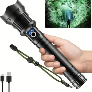 4000 Lumens P70 LED High Lumen Flashlight,  Rechargeable Battery & 5 Modes Handheld Torch, IPX7 Waterproof Aluminum Alloy Flashlights For Camping, Outdoor, Emergency, Home, Best Tools/Gifts For Men