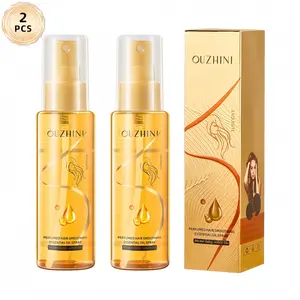 2 bottles, hair care essential oil, perfume hair oil spray, wash free, soft hair, provide moisturizing and care for dry and damaged hair, suitable for all hair products
