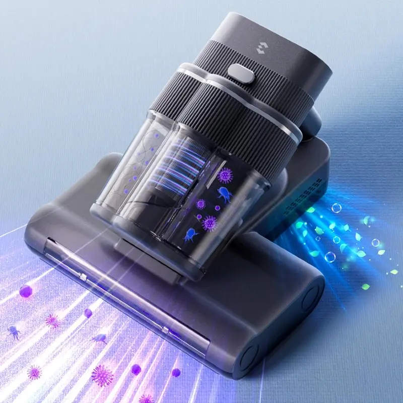 Mattress Vacuum Cleaner for Dust Mites Removal, Handheld Vacuum with UV-C Light & Safe-Temp 140℉ Heat & 20Kpa Powerful Suction & Triple-Cup & Aroma Tablet, Bed Vacuum Cleaner for Bed, Sofa, Couch, Carpet, Pet