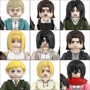 WM6204 Attack on Titan Levi Ackerman Eren Mikasa giant Annie Japanese anime bricks mini action toy figures building blocks Gifts