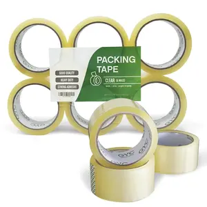 Packing Tape - Heavy Duty Clear Box Sealing Tape,  Adhesive - 6 Rolls, 1.88" x 65 Yards - Durable Shipping & Packaging Tape for Moving Boxes