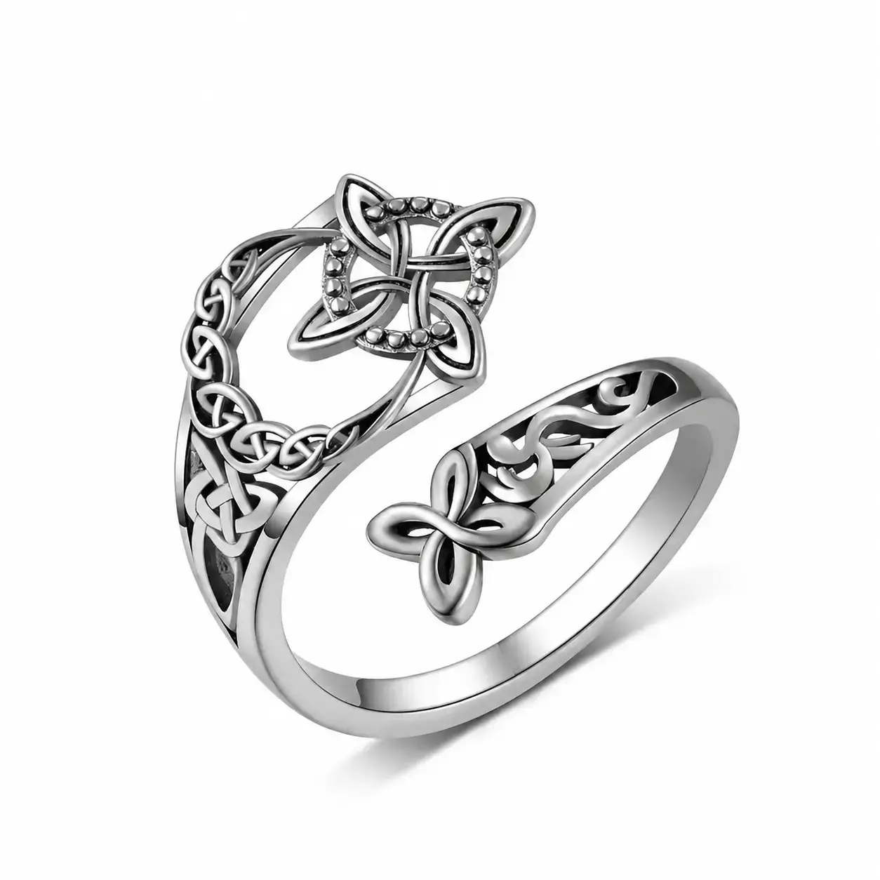 Celtic Knot Ring Witch Knot Ring Nudo de Bruja Adjustable Witch Knot Rings Open Ring Hecate Ring Pagan Witchtok Protection Witchy Jewelry for Devotion for Ceremony, Gift for Her,Mother's day Gift