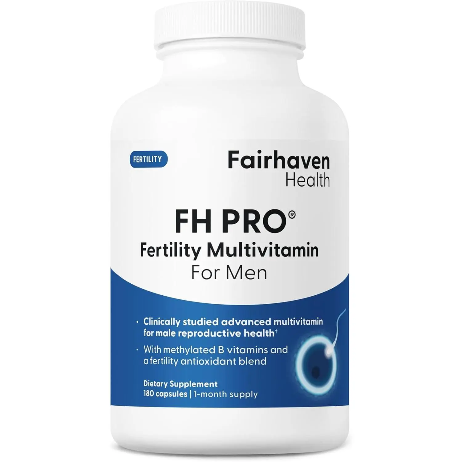 FH Pro for Men | Clinically Studied Premium Prenatal Fertility Supplements for Men | Male Fertility Supplements | Count and Motility Support Pre-Conception for Him | 180 Capsules