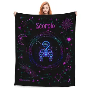 Constellation Blanket Gift for Women Men, Birthday Christmas Gift Idea, Aries, Taurus, Gemini, Cancer, Leo, Virgo, Libra, Scorpio, Sagittarius, Capricorn, Aquarius, Pisces, Zodiac Women's Blanket Gift, Zodiac Themed Home Decoration 60 "x80"