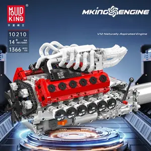 MOULD KING 10210 V12 Naturally Aspirated Engine Building Blocks Kit Motorized Simulation Model Technical STEM Toy for Boys
