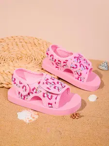 Girls' Unicorn Print Sandals, Soft Breathable Mesh Upper, Quick-Dry Anti-Slip Sole, Casual Summer Shoes for Daily Wear
