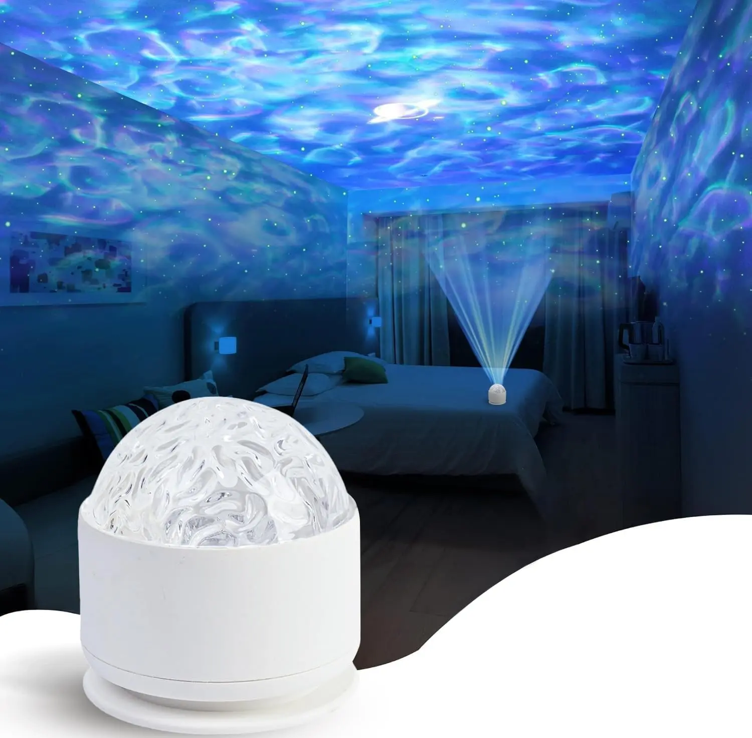 Ocean Light Projector - Calming Sensory Light with 15 Color Patterns, Water Ripple Effects for Walls & Ceilings, Sleep Aid Sensory Toy for Autistic Kids & Adults, Ideal for Living Room Ocean Themed Stuff