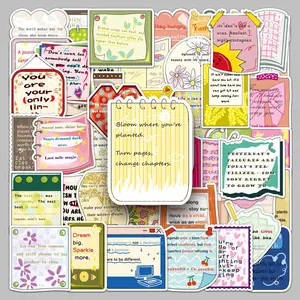 50pcs Original English Motivational Sticker Decals Series, Decorative Decal, Suitable for Designing Faith-based Items Such As Scrapbooks, Diaries, Laptops, Water Bottles, Cars, Etc., with Positive Messages As Gifts