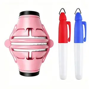 Golf Ball Line Marker Tool, 360° Rotating Aiming Assistant, 5 Line Options, Golf Putter Practice Template, Includes 2 Markers