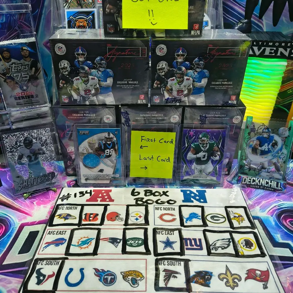 DeckNChill91 #134 BOGO 6-Box Sports Trading Card Break - 6x 2025 Topps Signature Class Football Blasters