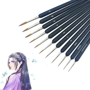 11pcs Micro Detail Paint Brush Set, For Gouache Watercolor Painting And Petroglyphs, Acrylic Paint Brushes