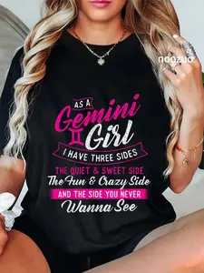 100% Cotton Unisex As A Gemini Girl I Have Three Sides - Astrology Zodiac Sign T-Shirt