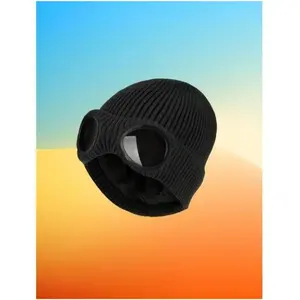 Unisex Goggle Lens Knitted Beanie | Soft Warm Cold-Proof | Fall Winter Commute Street Style Essential