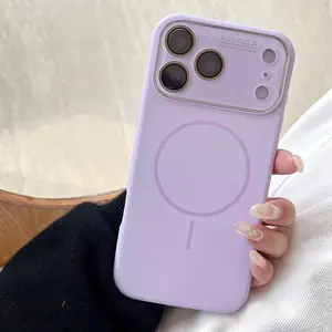 Luxury Liquid Silicone Magnetic Wireless Charge Phone Case for iPhone 17 16 15 14 13 Pro Max  Supports Wireless Charging Lens Screen Edge Protection