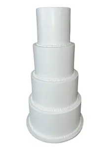 FromJennWithLove 4 Tier 24in White Fake Cake for Weddings and Events
