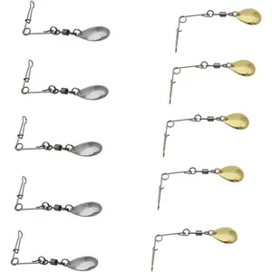 Fishing Spinner Blades Spinnerbait Smooth Nickel Spoons Rigs Spoons Lures Beetle Spins for Pan Fish Bass Fishing Accessories