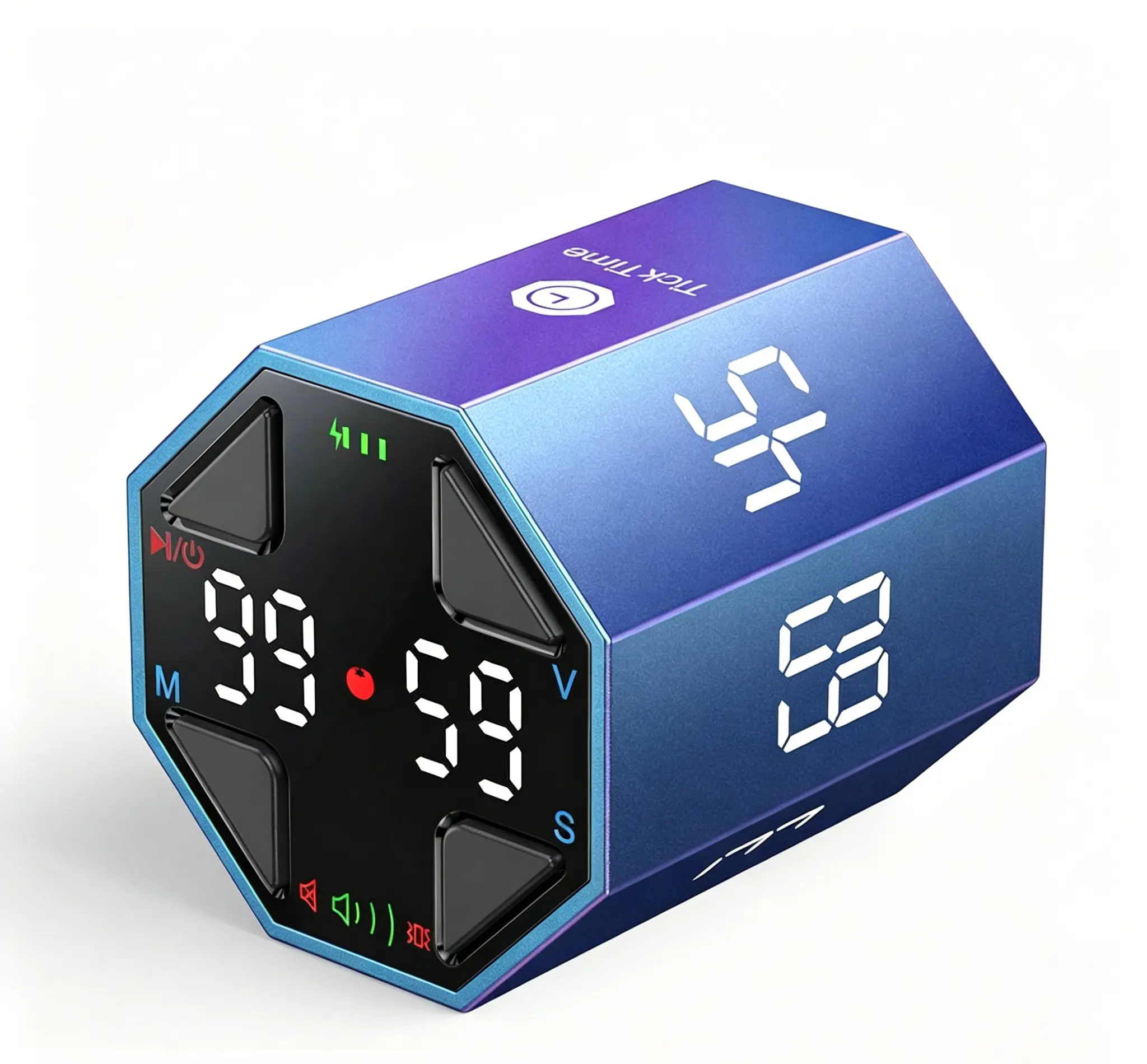 DealsForYouDays Ticktime Pomodoro Timer Cube, Productivity Timer, Pause & Resume, Silent & Adjustable Sound Alert, for ADHD, Task, Work, Study, 3/5/10/15/25/30min & Custom Countdown Portable