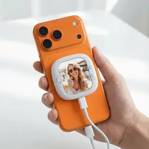 Mini Phone Vlog Selfie Monitor Screen for TikTok, Wireless Screen Mirroring with Audio Sync & Remote, Magnetic Mount, 4 Brightness Levels, Compatible with iPhone & Android for Live Streaming, Selfies & Vlogging