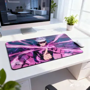 Japanese Game Jujutsu Kaisen Main Character Gojo Satoru Magic Attack Mouse Pad, Anime Mousepad, Gaming Mousepad, Anti-Slip Easy Clean, Dual-Use Table Mat & Mousepad