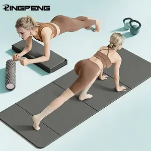Foldable Yoga Mat, Bounce Shock Absorption, Easy Clean, Comfortable Non-Slip, Dual-Sided Design, Size 61cmx183cm, Portable Storage, Travel Yoga Mat