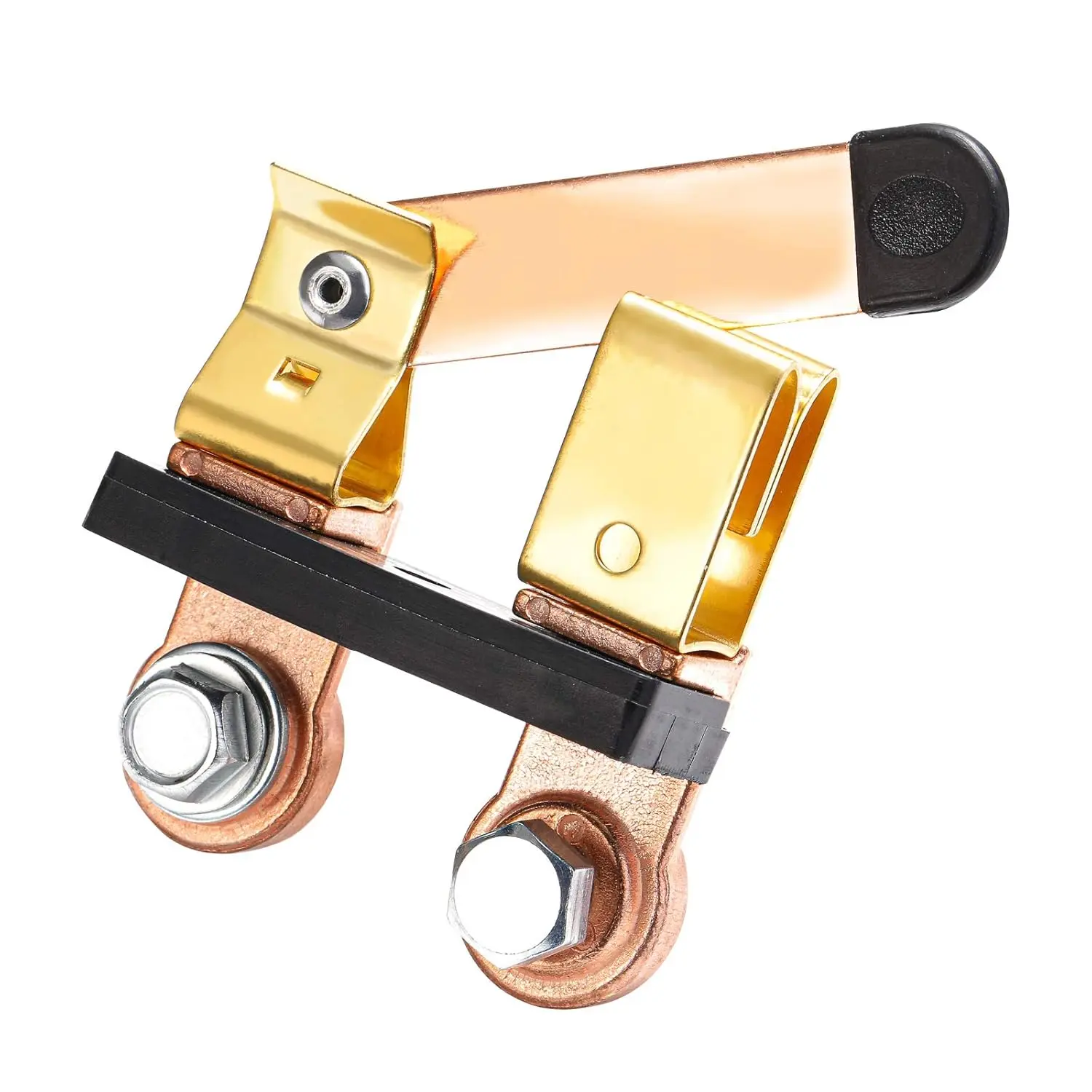 Car Battery Disconnect Switch - Horizontal Side Post, Solid Brass Knife Blade Master Switch, 12V-24V Metal Power Cut-Off Isolator for Vehicle, Motorcycle, ATV, Marine Boat