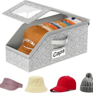 Stackable Hat Storage Boxes for Baseball Caps,Holds Up to 24 Hats,Durable Cardboard Box for Men,Classic Style,Stackable Hat Storage Boxes For Closet,Bedroom,Bathroom,Garage,Multi-Purpose Organizer For Hats,Gloves,Scarves & Accessories summerwins