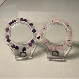 Matching Pink and Purple Kitty Bracelets
