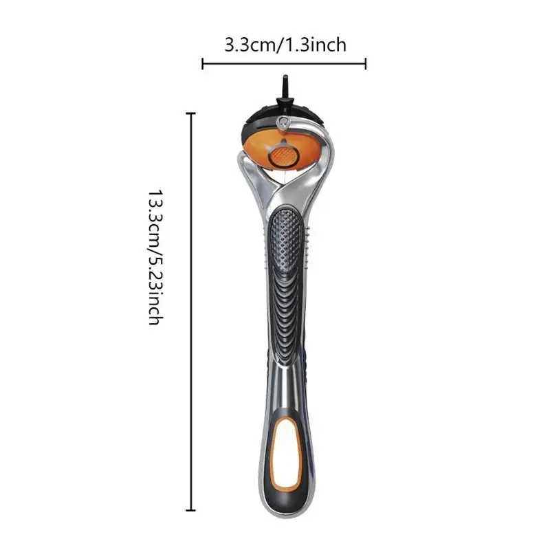 Men's Razor Handle, 1 Count Durable Metal Razor Handle (Orange-black)