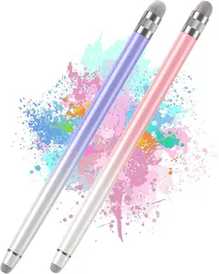 Mother Day Gift 2PCS Stylus Pens for Touch Screens,Stylus Pen for iPhone/iPad/Tablet Android/Microsoft Surface,Compatible with Touch Screens(White Pink/White Purple)