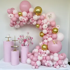 Pink Balloon Arch Kit - 104pcs Mixed Color Latex Balloons for Wedding Birthday and Festival Decorations Perfect Party Atmosphere Setup