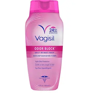 Vagisil Feminine Wash for Intimate Area Hygiene, Odor Block, Gynecologist Tested, Hypoallergenic, 12 oz, (Pack of 1)