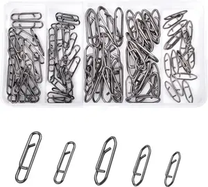 Speed Clips for Fishing Lures Kit, Fishing Snaps Clips High Strength Quick Change Clips Stainless Steel Fishing Power Clips Swivels Fishing Tackle Connector Snaps