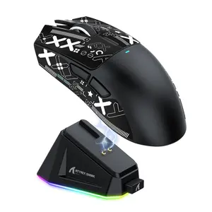 Attack Shark X11 59g Ultra-Light Wireless Gaming Mouse, Gaming Peripherals, Anti-Slip Tape, RGB Charging Base, BT/2.4g Wireless/wired, 22000 Dpi, 5 Programmable Buttons