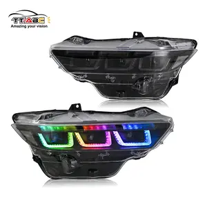TT-ABC RGB Headlight For 2024-2025 Ford Mustang Projector Front Lamp Assembly with Triple Beam Len