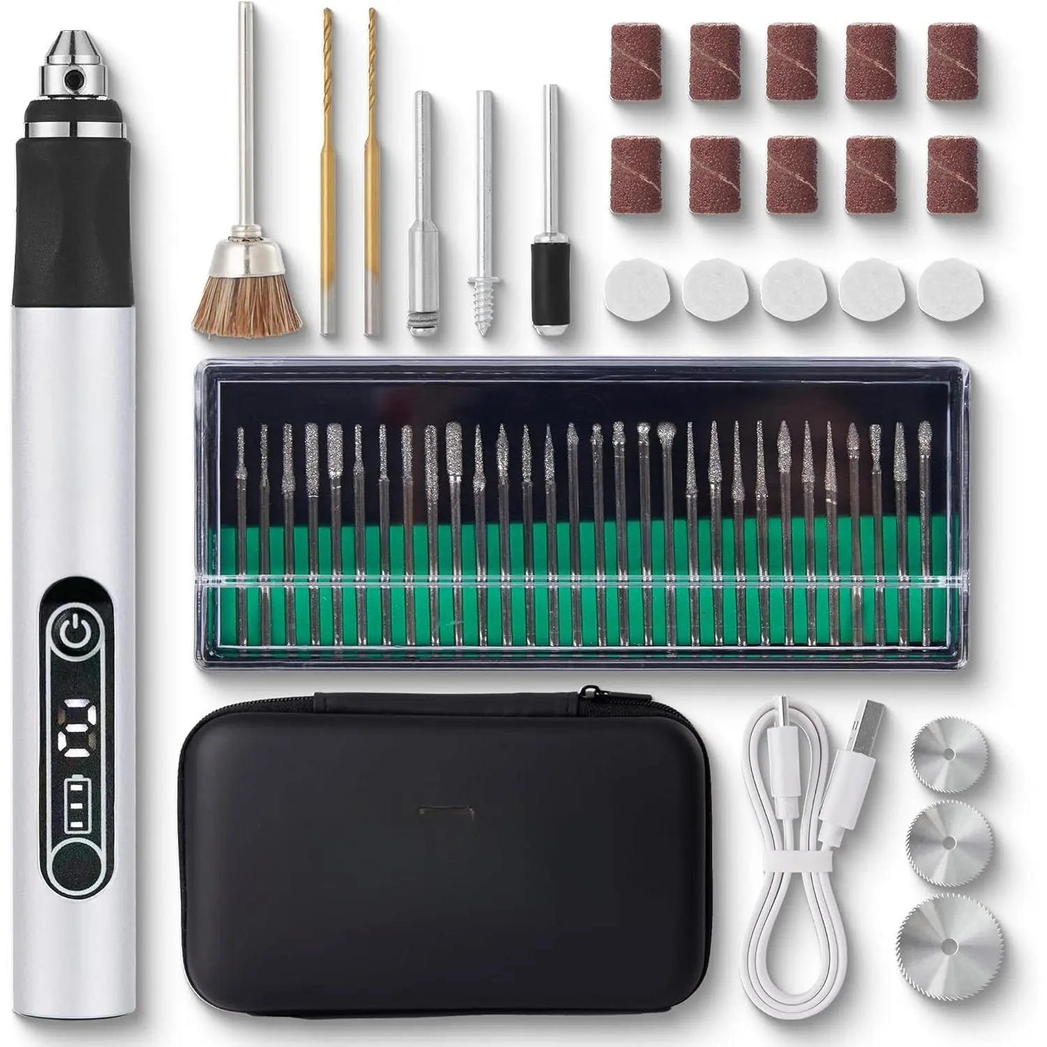USB Rechargeable Cordless Engraving Pen - Mini Cordless Power Tools with 54-Piece Accessories Set, Tools and Gadgets for Wood Metal Glass Etching, Jewelry, Stone, Leather, Plastic Engraving For Him