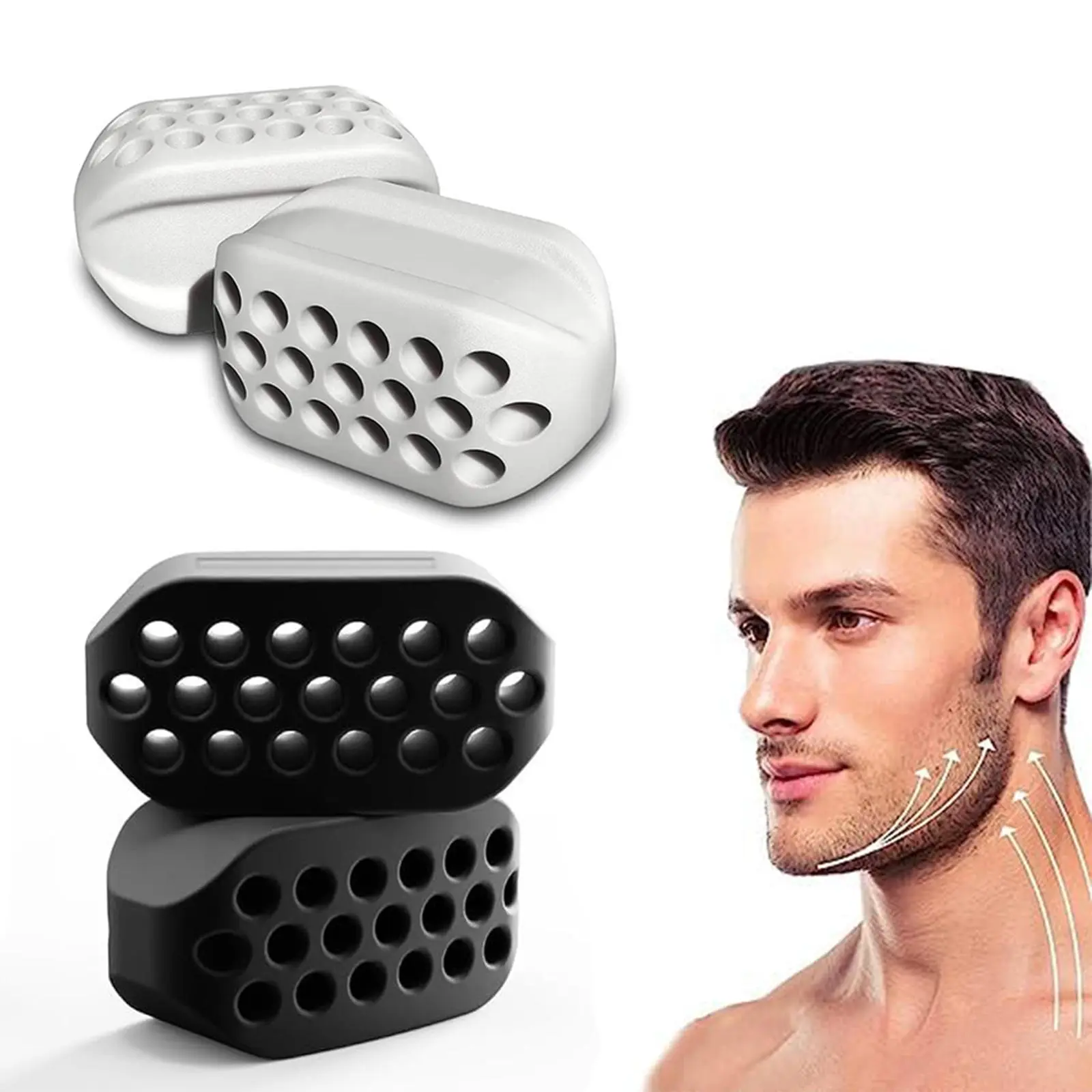 Teeth-Safe Jawline Trainer & Exerciser, Portable Face Muscle Fitness Tool for Men & Women, Helps Slim Facial Look, Jaw Exerciser, Plastic, Teeth‑Safe Workout