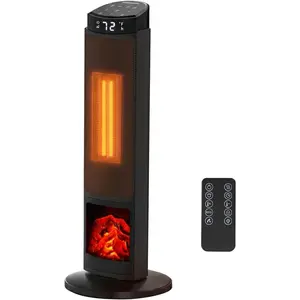 1500W Portable Heater Indoor Outdoor Use Fast Heating 70° Oscillation Adjustable Thermostat Up to 95°F Tip-Over Protection 12H Timer for Bedroom