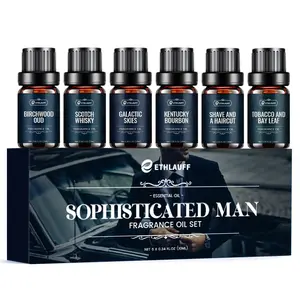 Men Essential Oils Set - TOP 6 Gentlemen's Fragrance Oil for Diffuser, Candle & Soap Making Gift Scent