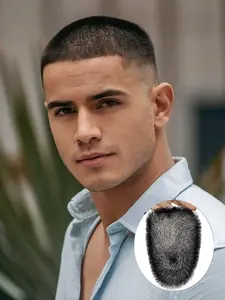 Men'S Buzz Cut Human Hair Wig, Solving Hair Loss Problems | Flexible Transparent Pu Base, Invisible Short Hair Wig, Suitable For All Men'S Top Replacement Wigs.