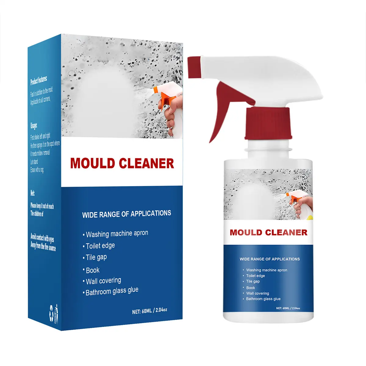 Household mildew removal foam spray