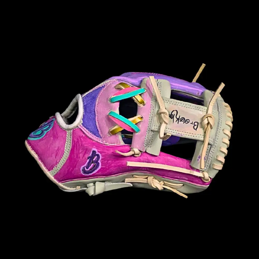 Hand-Painted Baseballhood Cowhide Leather Baseball/Softball Glove Inspirational Art Glove RHT
