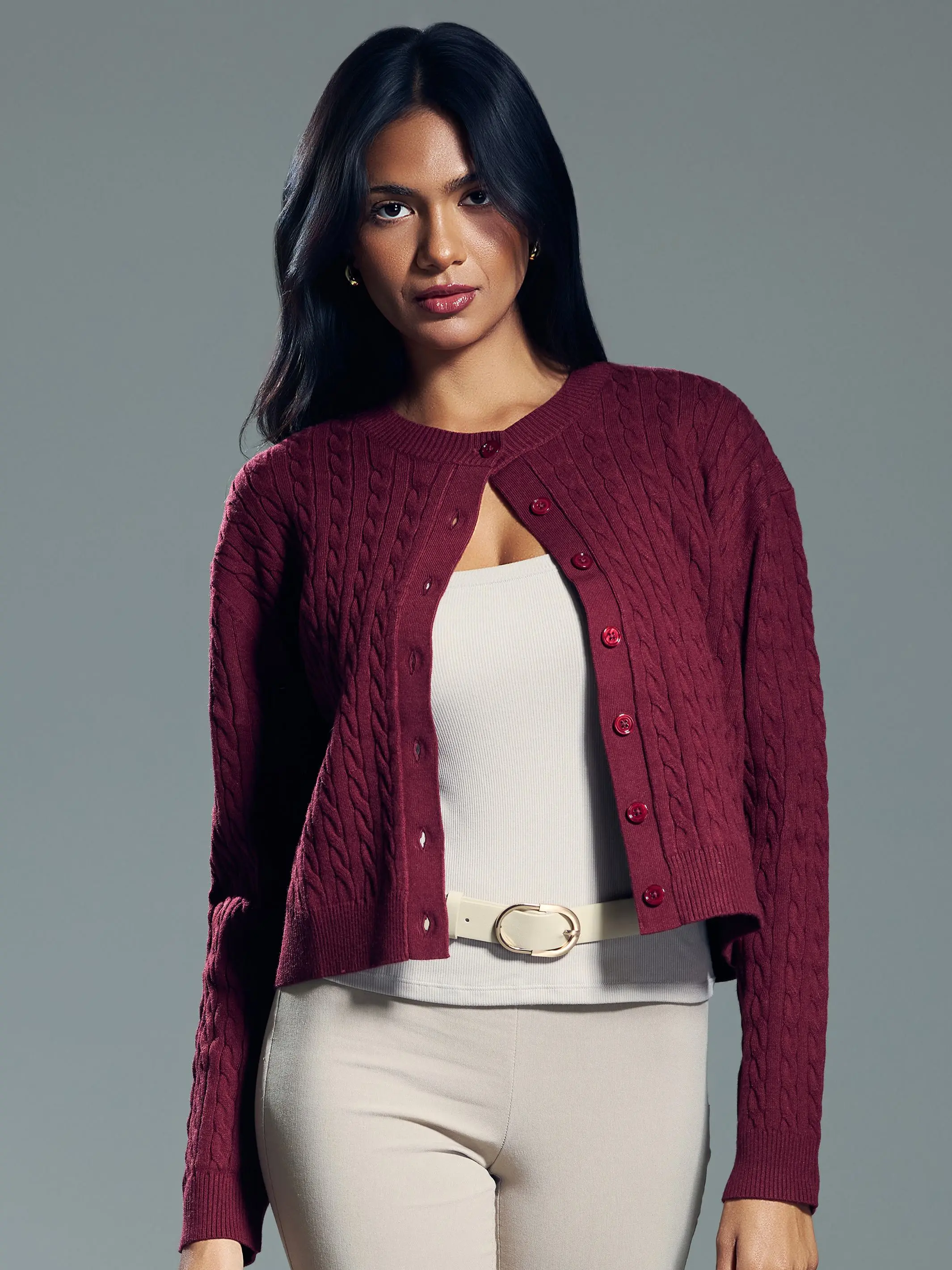 Loop yarn cardigan - TikTok Shop