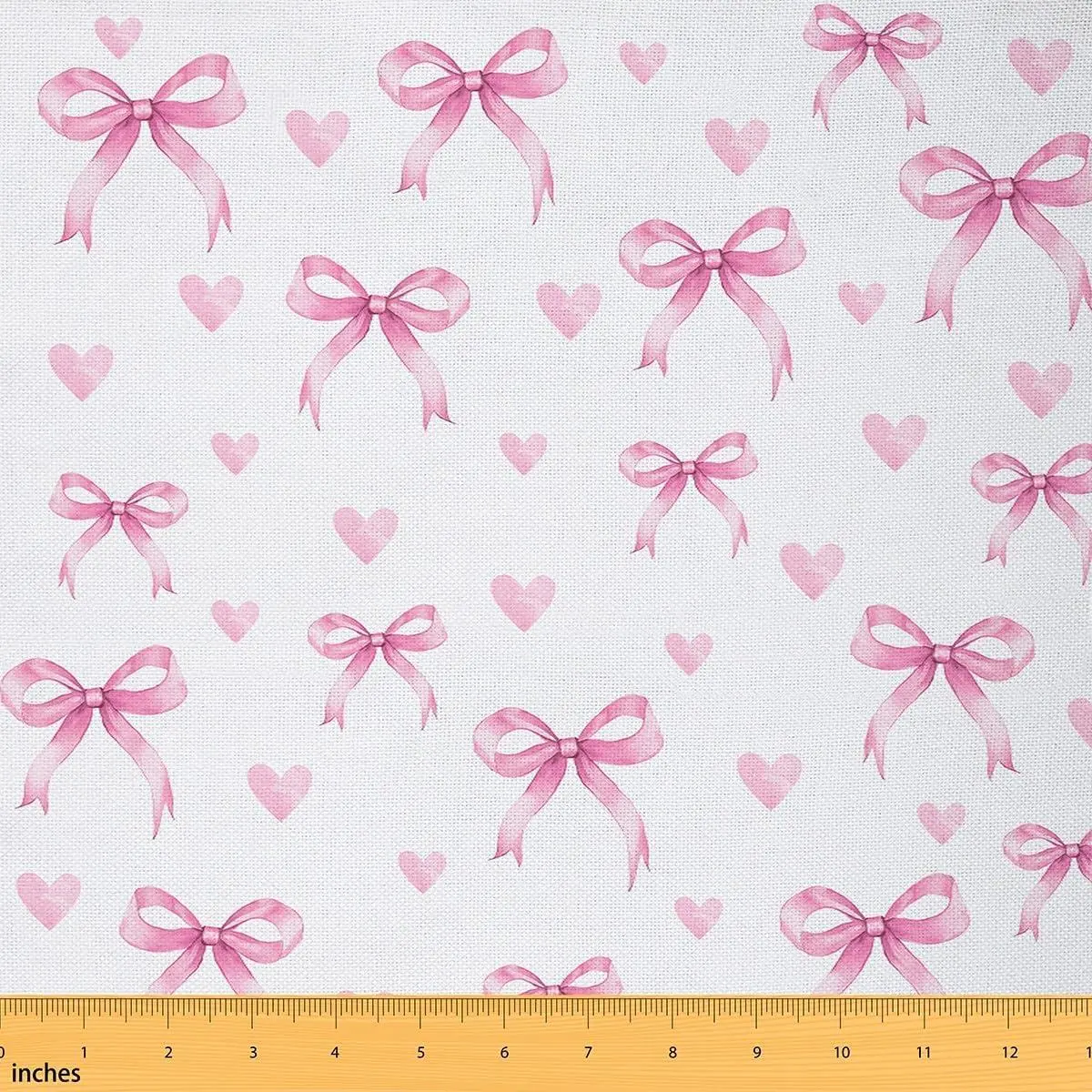 Pink Bow Fabric Bowknot Upholstery Fabric Sewing Crafting Kawaii Bow Indoor Decor Home DIY Projects Dreamy Princess Style Cute Soft Flannel